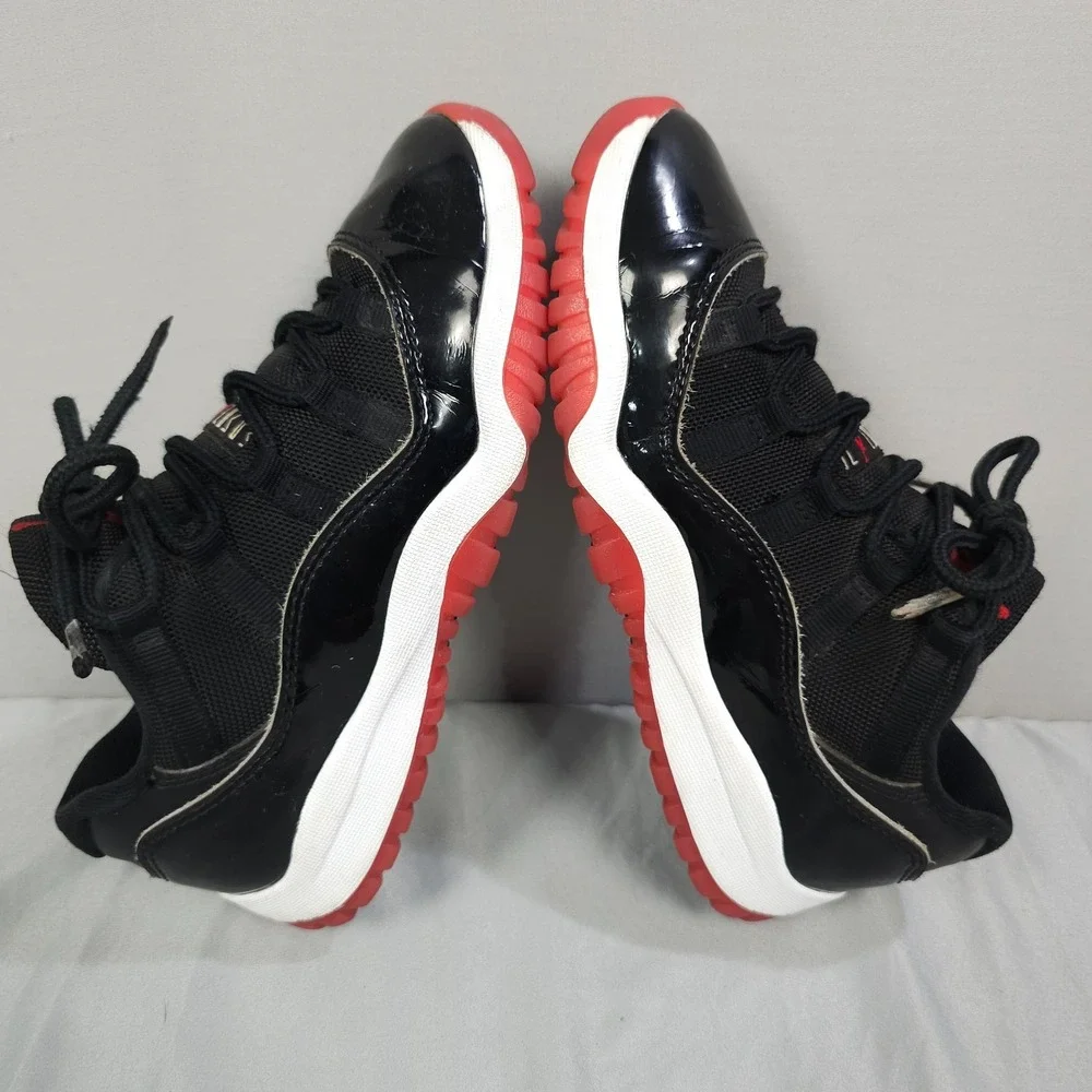 Nike Air Jordan 11 Low Bred GS Size 2y Red Black Patent Leather Retro FV5116-006